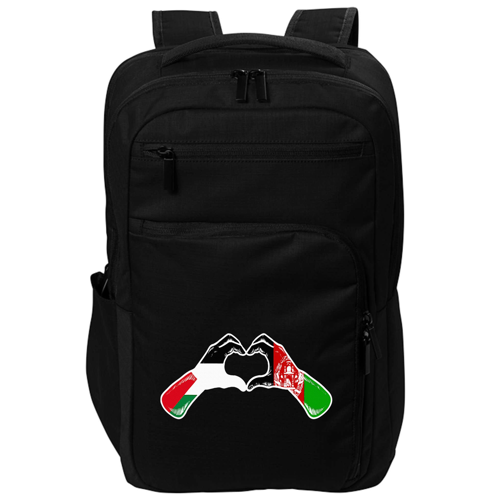 Palestine Afghanistan Flag Palestinian Afghan Heart Impact Tech Backpack