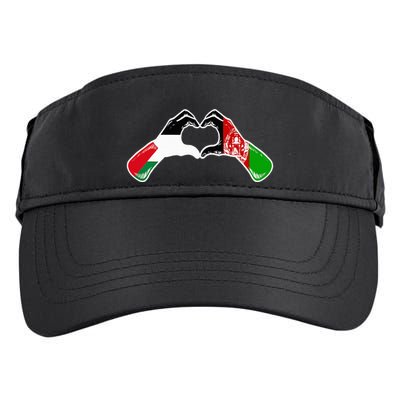 Palestine Afghanistan Flag Palestinian Afghan Heart Adult Drive Performance Visor