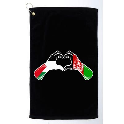 Palestine Afghanistan Flag Palestinian Afghan Heart Golf Towel