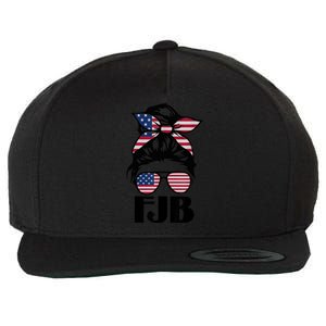 Pro America FJB American Flag Messy Hair Bun Lady Wool Snapback Cap