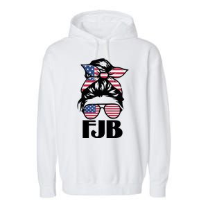 Pro America FJB American Flag Messy Hair Bun Lady Garment-Dyed Fleece Hoodie