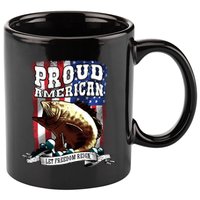 Proud American Flag Let Freedom Reign Fishing 11oz C Handle Ceramic Mug