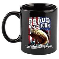 Proud American Flag Let Freedom Reign Fishing 11oz C Handle Ceramic Mug