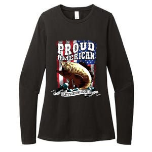 Proud American Flag Let Freedom Reign Fishing Womens CVC Long Sleeve Shirt