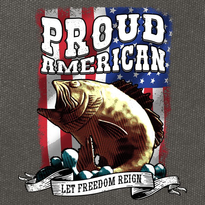 Proud American Flag Let Freedom Reign Fishing Cotton Canvas Backpack