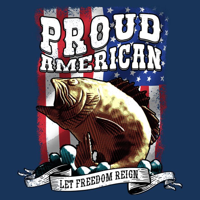 Proud American Flag Let Freedom Reign Fishing 7 Panel Mesh Trucker Snapback Hat