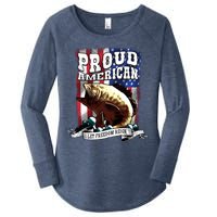 Proud American Flag Let Freedom Reign Fishing Women's Perfect Tri Tunic Long Sleeve Shirt