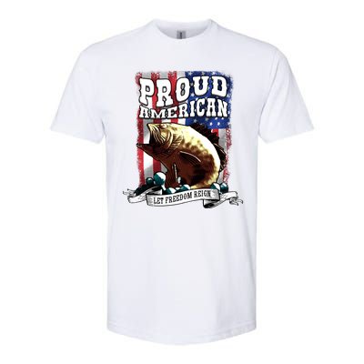 Proud American Flag Let Freedom Reign Fishing Softstyle® CVC T-Shirt