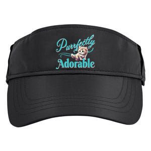 Purrfectly Adorable Fluffy Kitten Kitty Cat Funny Graphic Adult Drive Performance Visor