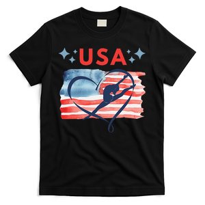 Patriotic American Flag Gymnastics Design For Usa Gymnasts T-Shirt