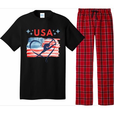 Patriotic American Flag Gymnastics Design For Usa Gymnasts Pajama Set