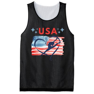 Patriotic American Flag Gymnastics Design For Usa Gymnasts Mesh Reversible Basketball Jersey Tank