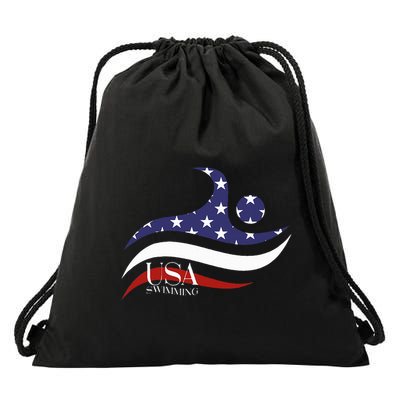 Patriotic American Flag Swimming Usa Gift Swim Team Drawstring Bag