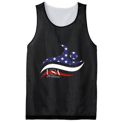 Patriotic American Flag Swimming Usa Gift Swim Team Mesh Reversible Basketball Jersey Tank