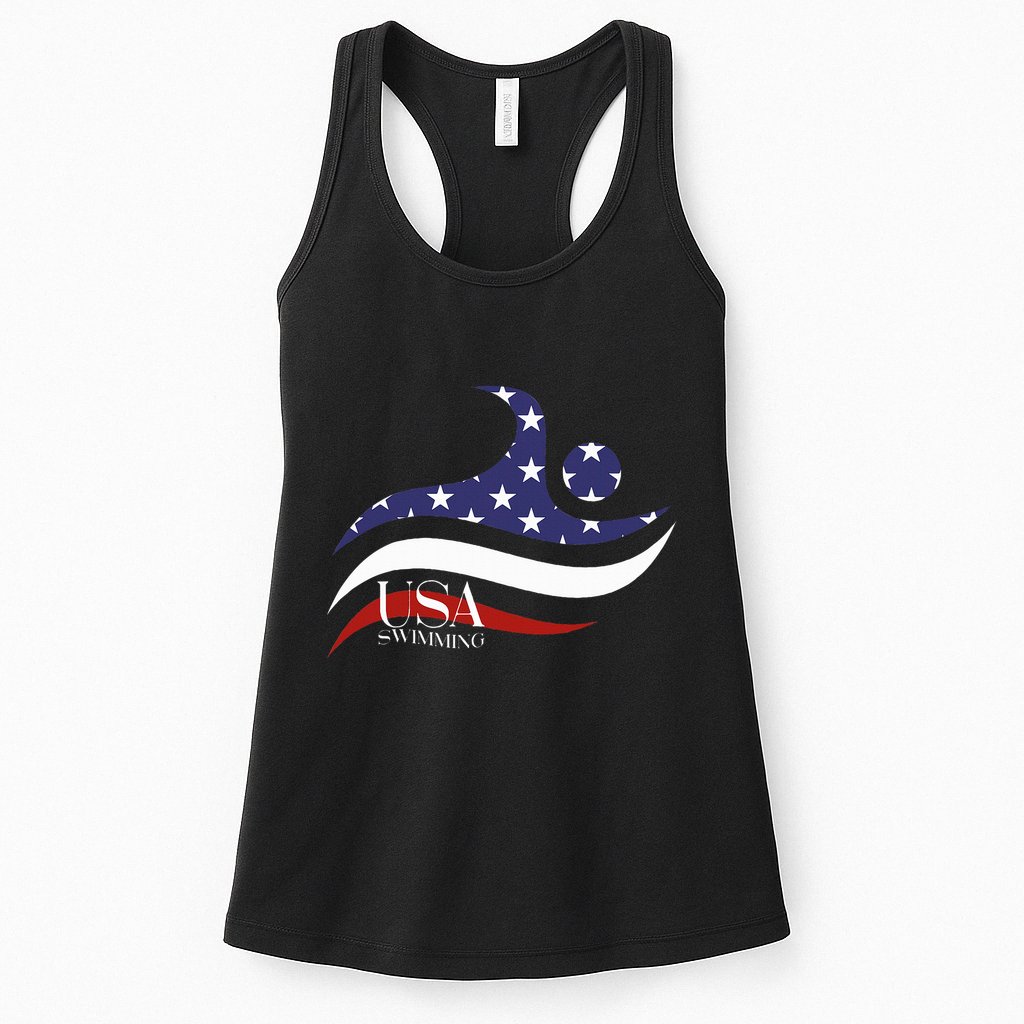 Patriotic American Flag Swimming Usa Gift Swim Team Womens Tank Top