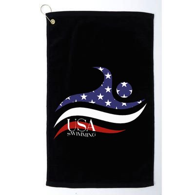 Patriotic American Flag Swimming Usa Gift Swim Team Golf Towel