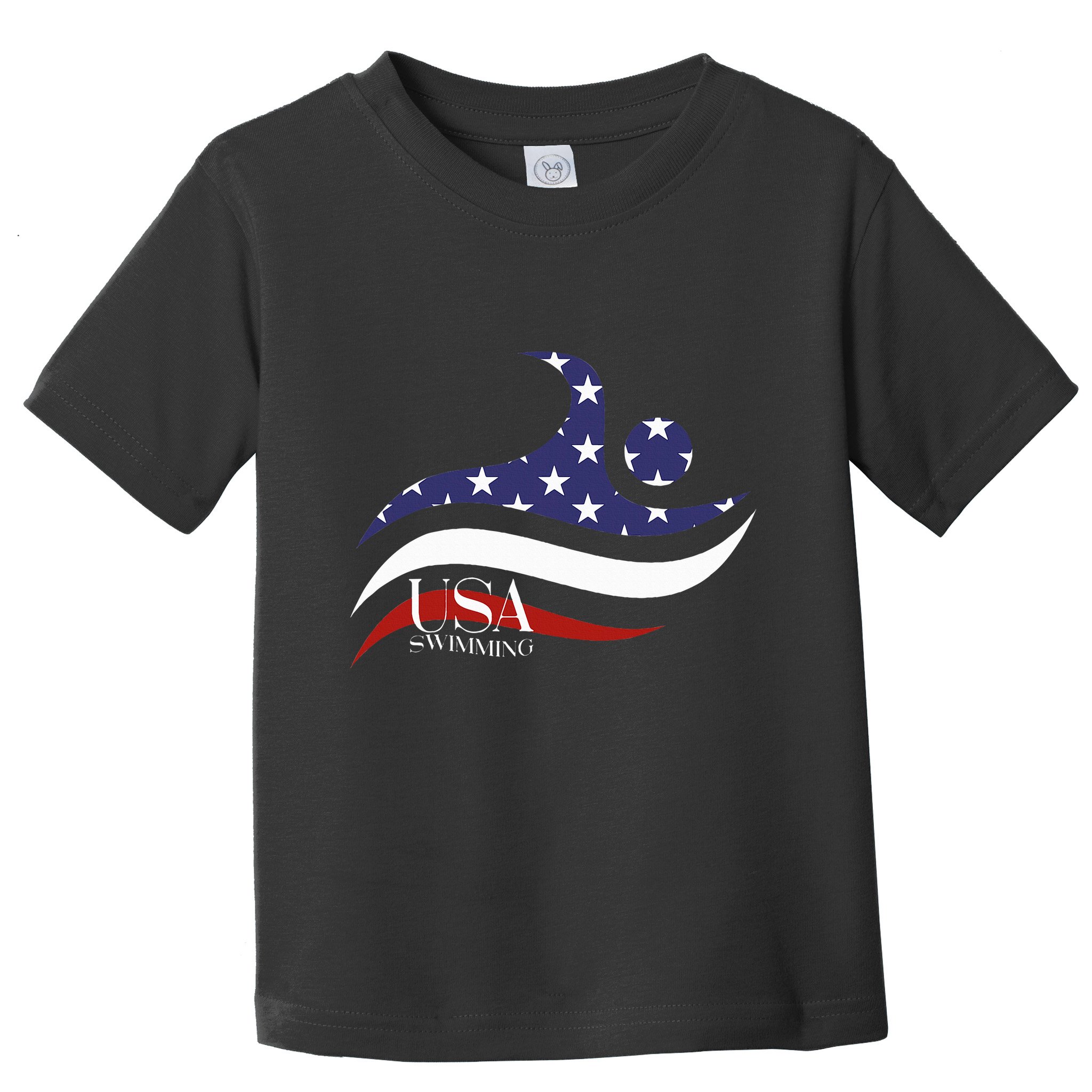 Patriotic American Flag Swimming Usa Gift Swim Team Toddler T-Shirt