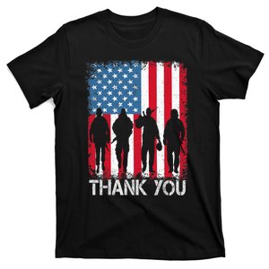 Patriotic American Flag Thank You For Girl Boy T-Shirt