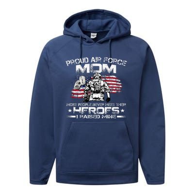 Proud A.I.R F.O.R.C.E Mom A.I.R F.O.R.C.E Graduation Mom Performance Fleece Hoodie