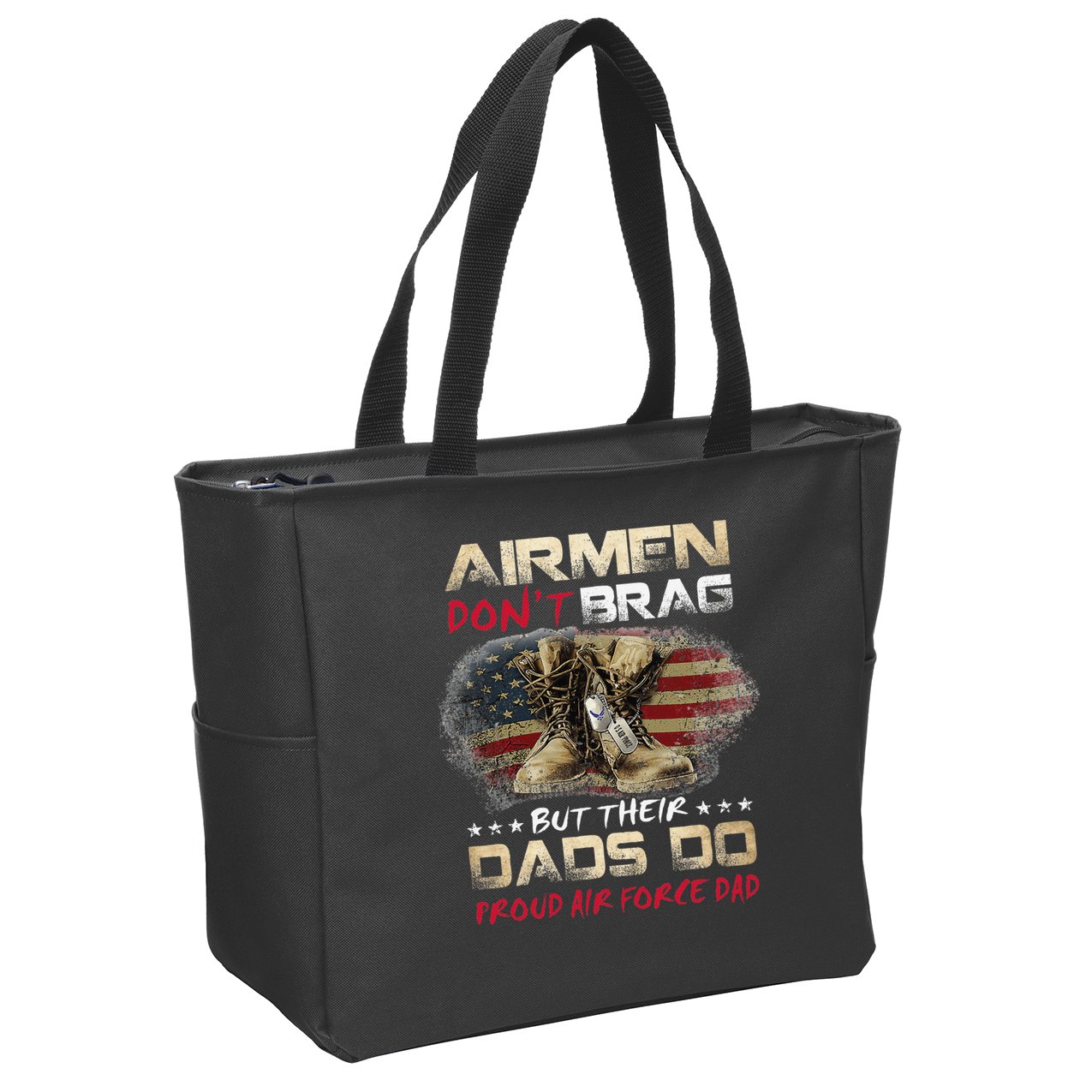 Proud Air Force Dad Air Force Graduation Air Tee Zip Tote Bag