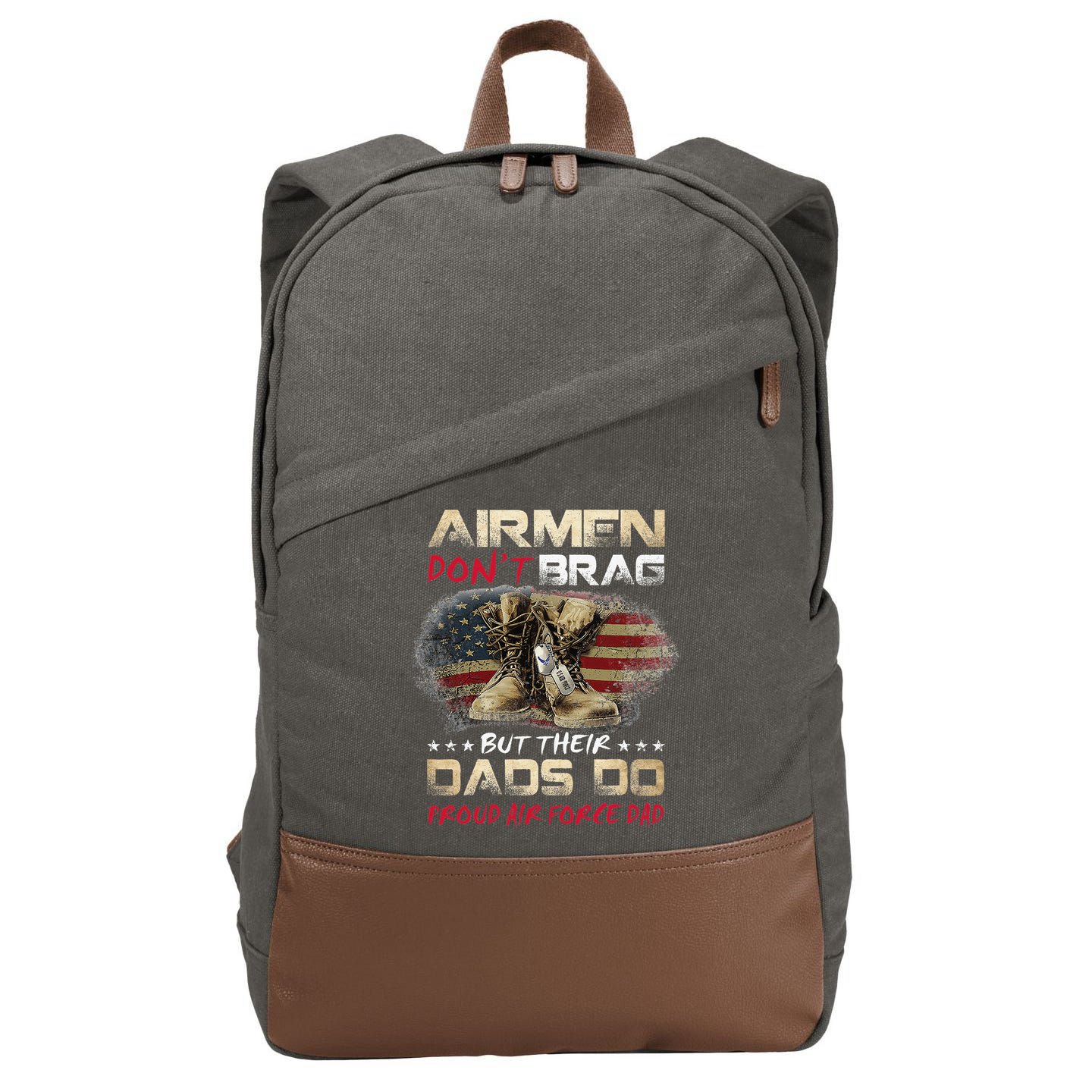 Proud Air Force Dad Air Force Graduation Air Tee Cotton Canvas Backpack