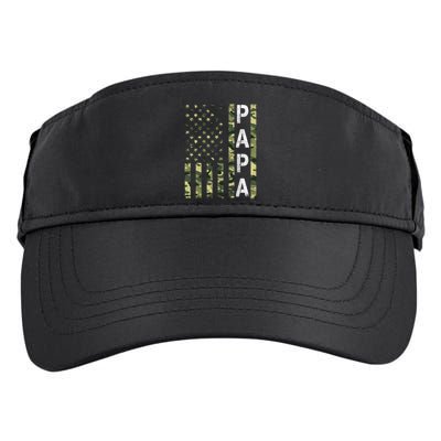Papa American Flag Proud Dad Fathers Day Gift Adult Drive Performance Visor