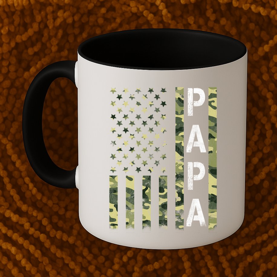 Papa American Flag Proud Dad Fathers Day Gift Mug