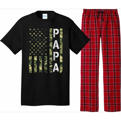 Papa American Flag Proud Dad Fathers Day Gift Pajama Set