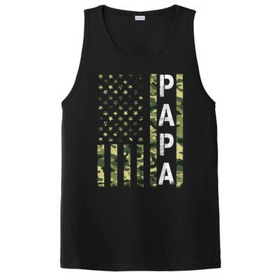 Papa American Flag Proud Dad Fathers Day Gift PosiCharge Competitor Tank