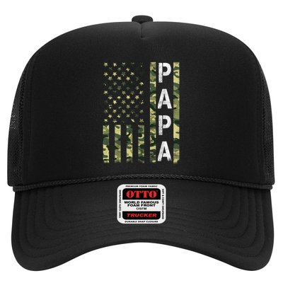 Papa American Flag Proud Dad Fathers Day Gift Trucker Hat