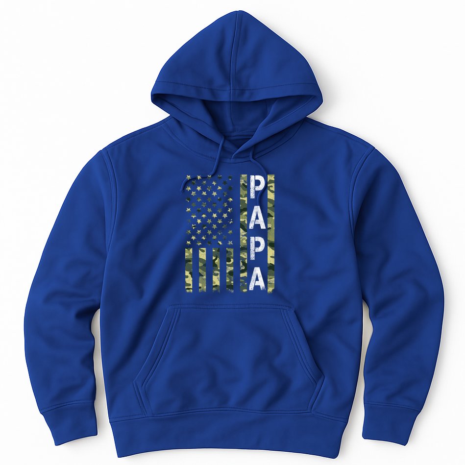 Papa American Flag Proud Dad Fathers Day Gift Hoodie