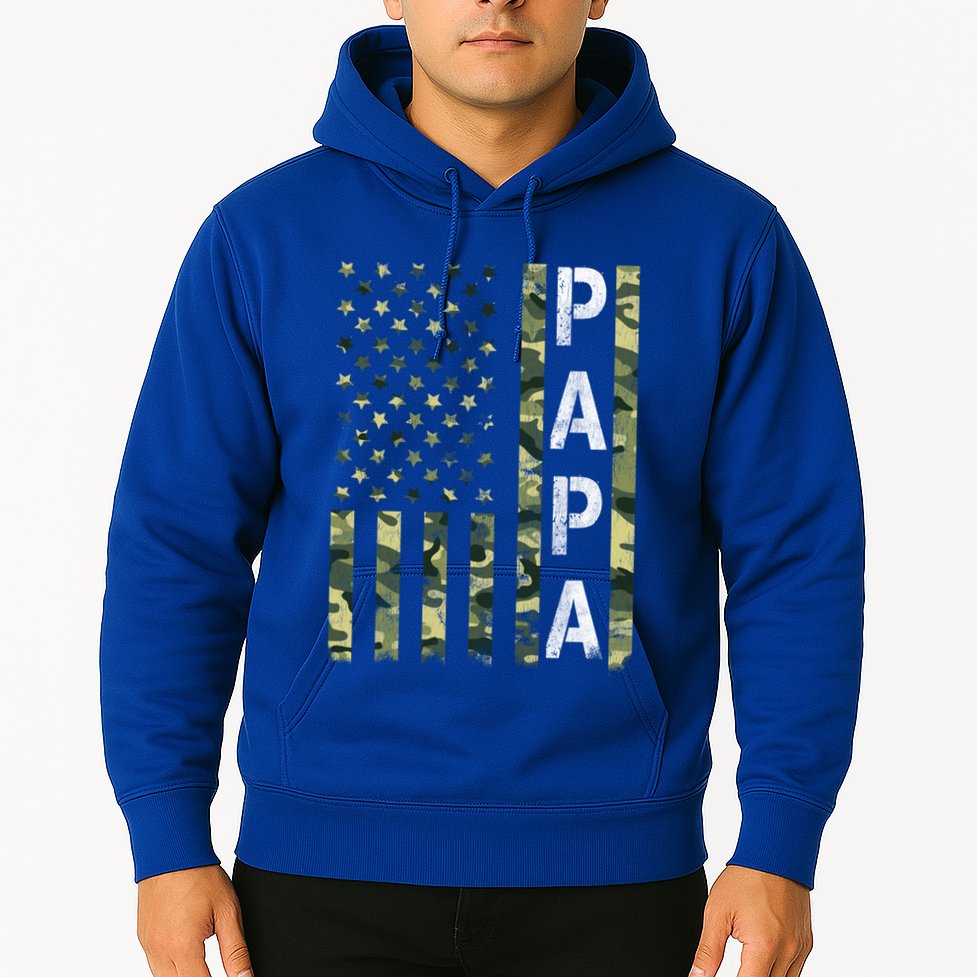 Papa American Flag Proud Dad Fathers Day Gift Hoodie