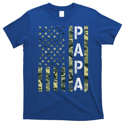 Papa American Flag Proud Dad Fathers Day Gift T-Shirt