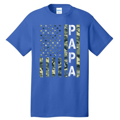 Papa American Flag Proud Dad Fathers Day Gift Tall T-Shirt