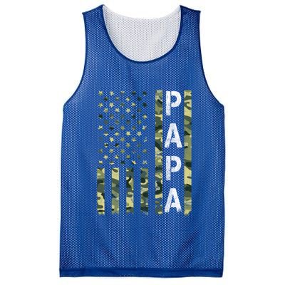 Papa American Flag Proud Dad Fathers Day Gift Mesh Reversible Basketball Jersey Tank