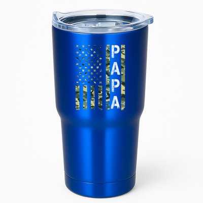 Papa American Flag Proud Dad Fathers Day Gift Tumbler