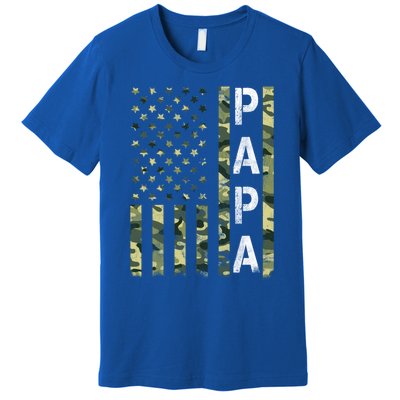 Papa American Flag Proud Dad Fathers Day Gift Premium T-Shirt