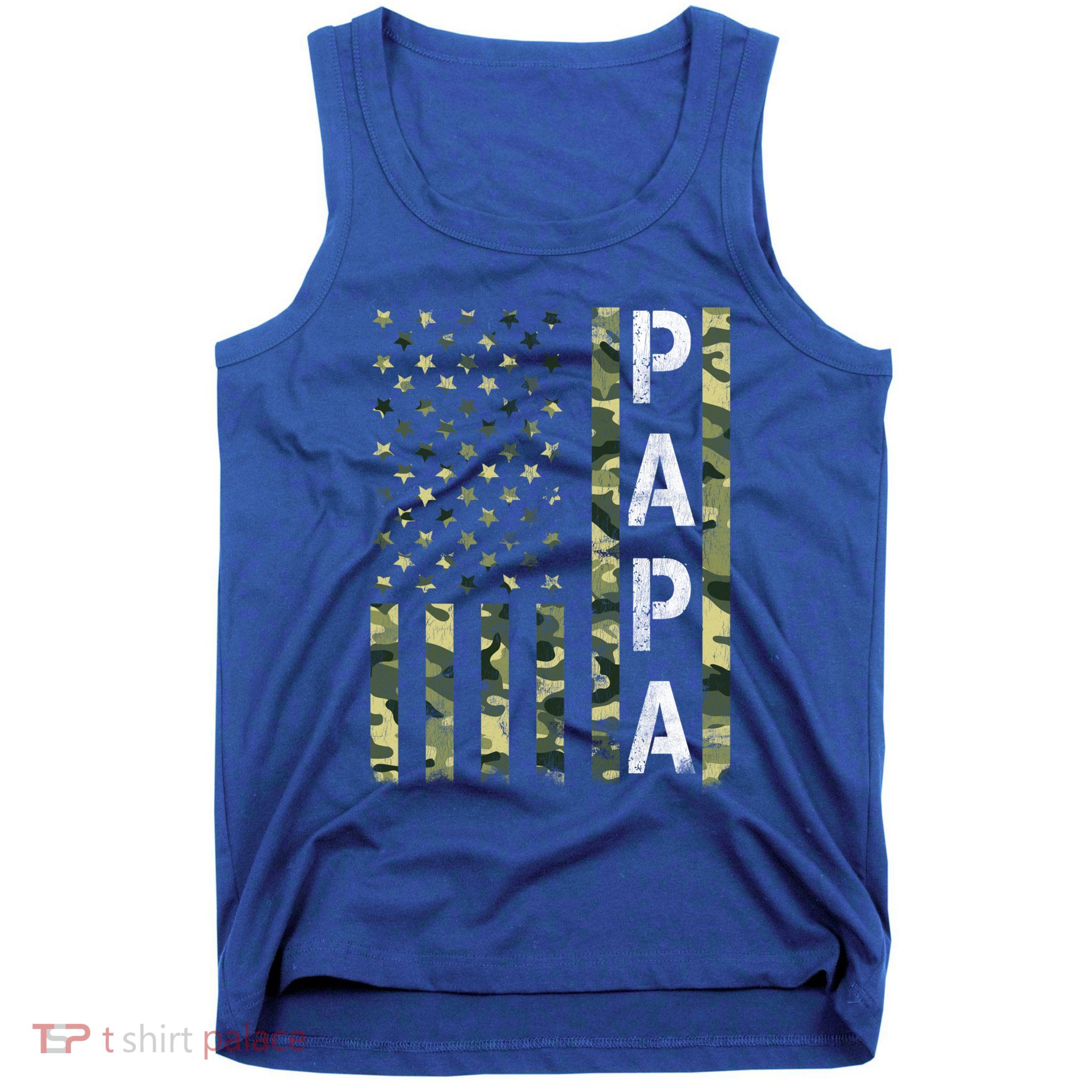 Papa American Flag Proud Dad Fathers Day Gift Tank Top