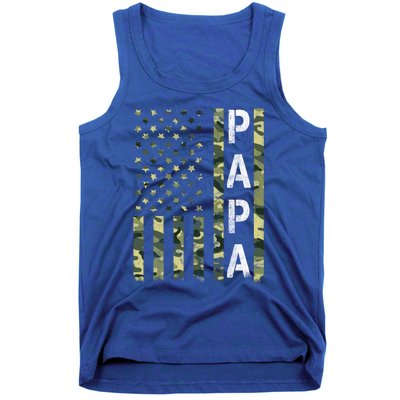 Papa American Flag Proud Dad Fathers Day Gift Tank Top