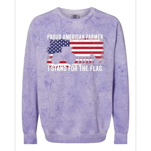 Proud American Farmer I Stand For The Flag Patriotic USA Premium Colorblast Crewneck Sweatshirt