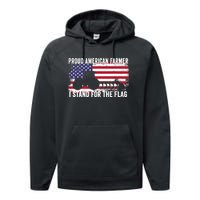 Proud American Farmer I Stand For The Flag Patriotic USA Premium Performance Fleece Hoodie