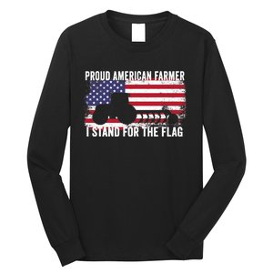 Proud American Farmer I Stand For The Flag Patriotic USA Premium Long Sleeve Shirt