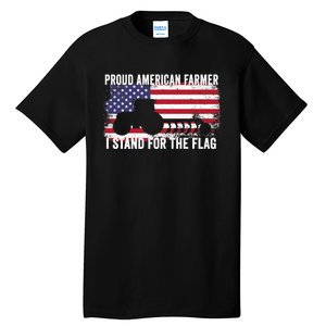 Proud American Farmer I Stand For The Flag Patriotic USA Premium Tall T-Shirt