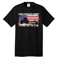 Proud American Farmer I Stand For The Flag Patriotic USA Premium Tall T-Shirt