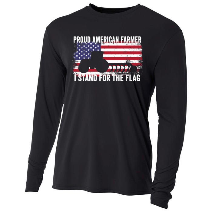 Proud American Farmer I Stand For The Flag Patriotic USA Premium Cooling Performance Long Sleeve Crew