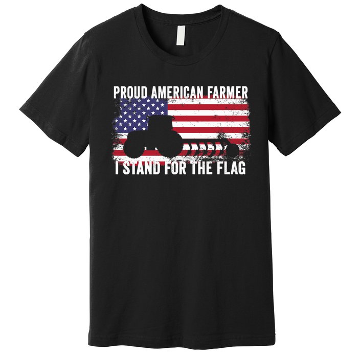 Proud American Farmer I Stand For The Flag Patriotic USA Premium Premium T-Shirt