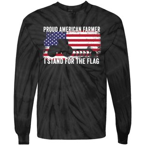 Proud American Farmer I Stand For The Flag Patriotic USA Premium Tie-Dye Long Sleeve Shirt