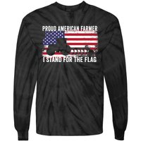 Proud American Farmer I Stand For The Flag Patriotic USA Premium Tie-Dye Long Sleeve Shirt