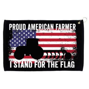 Proud American Farmer I Stand For The Flag Patriotic USA Premium Grommeted Golf Towel