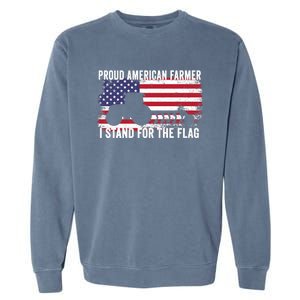 Proud American Farmer I Stand For The Flag Patriotic USA Premium Garment-Dyed Sweatshirt